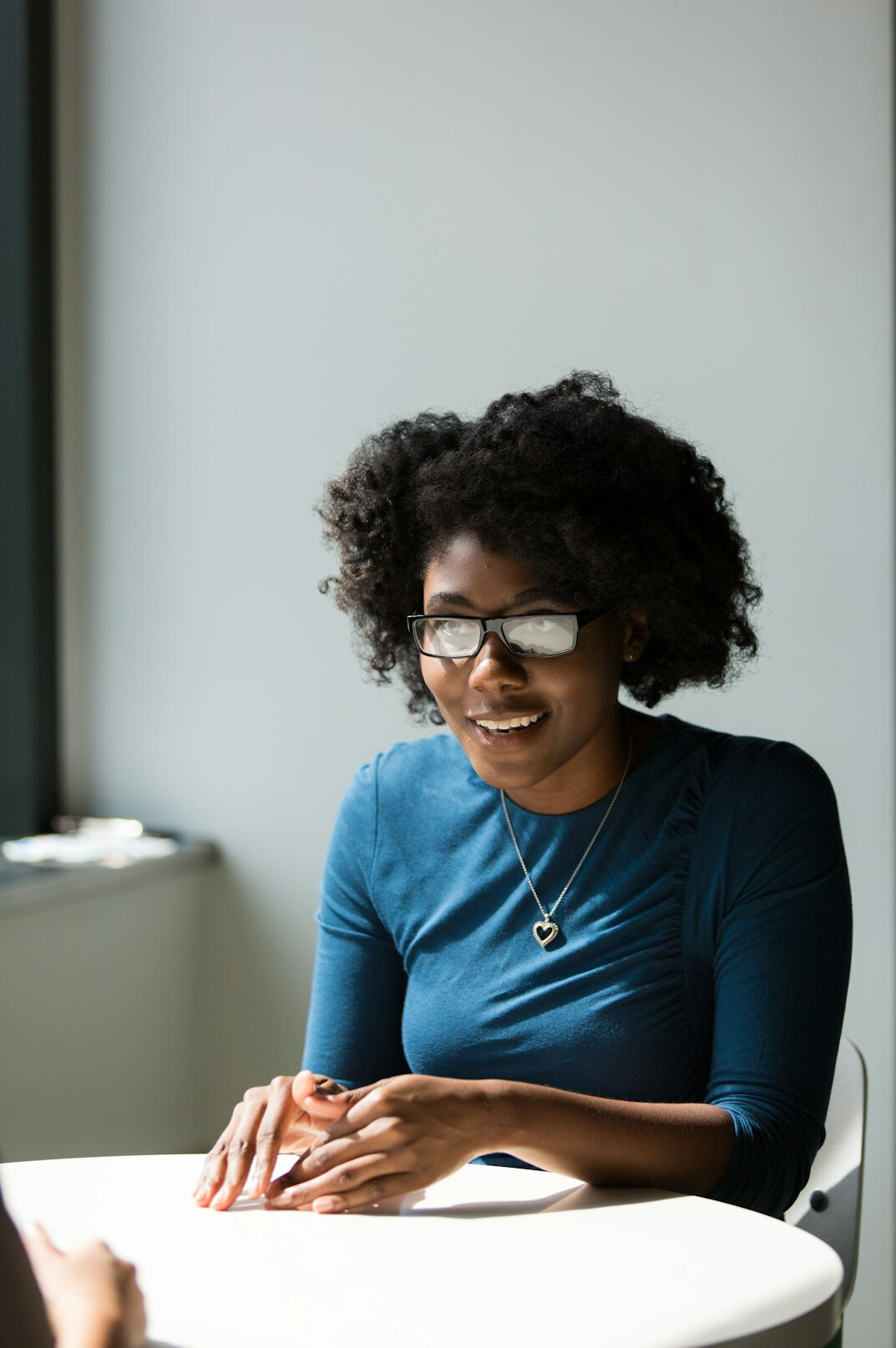 person listening in meeting